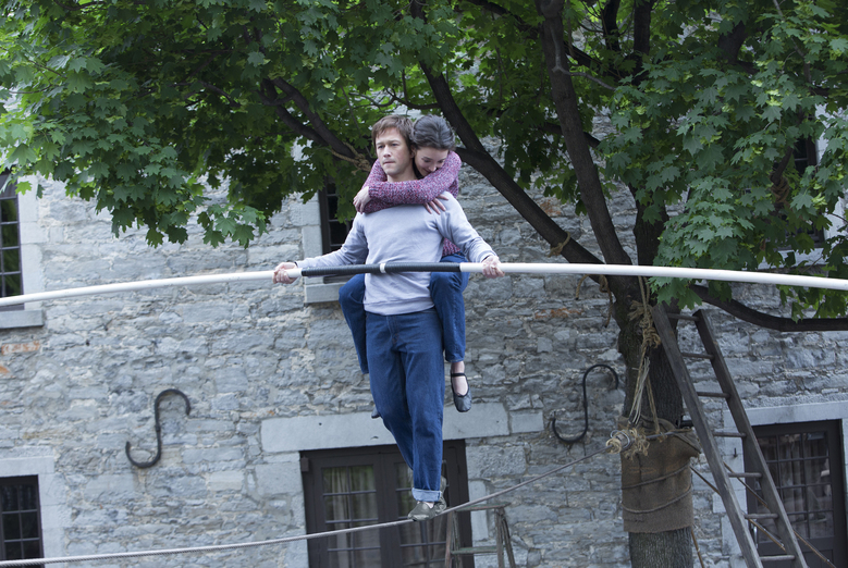 Charlotte Le Bon hangs onto Joseph Gordon-Levitt prepping for “The Walk.”