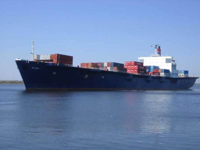 El Faro provided by TOTE Maritime. The ship disappeared in the middle of Hurricane Joaquin on Thursday