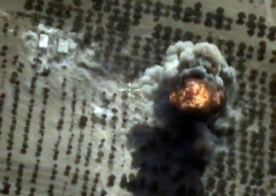 Russian Defence Ministry  AFP  Russia's Defence Ministry released images showing an airstrike carried out by its warplanes on an Islamic State facility in the Syrian province of Idlib