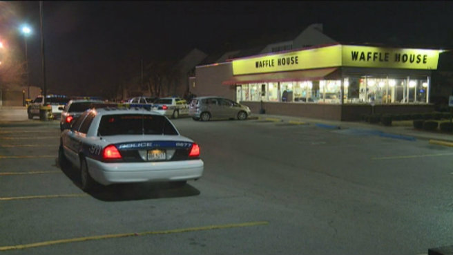 Authorities say a man attempting to rob a South Carolina Waffle House was fatally shot by a customer who intervened