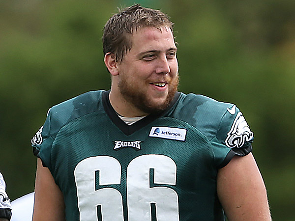 Eagles’ starting right guard Andrew Gardner left Sunday’s game against the Jets with a foot injury and did not return