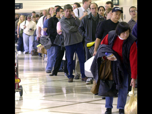 FILE airport security line