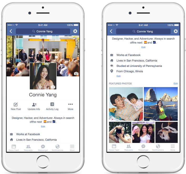 Facebook tests GIF-style profile pictures and a new layout