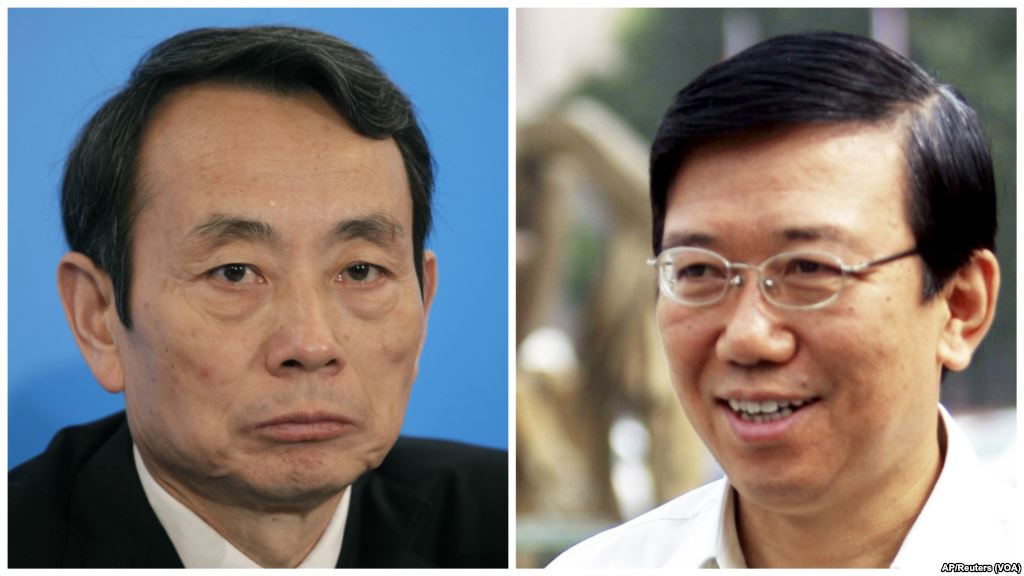 Jiang Jiemin left former chairman of the state-run China National Petroleum Corp. and Li Chuncheng right a former deputy party chief for the southwestern province of Sichuan were each convicted on corruption charges Monday in Hubei province China