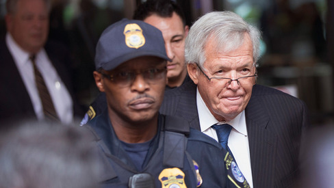 Former Speaker of the House Dennis Hastert leaves the Dirksen Federal Courthouse following his arraignment