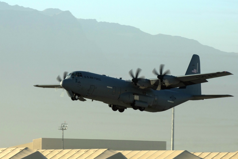 C-130J takes off from Bagram