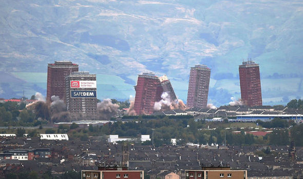 GETTYThe Red Road flats during demolition