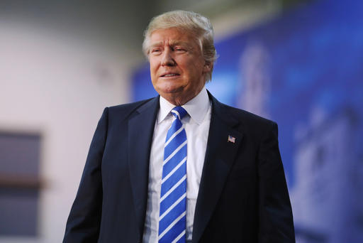 Republican presidential candidate and front-runner Donald Trump arrives at a campaign rally at the Richmond International Raceway Oct. 14 2015 in Richmond Va