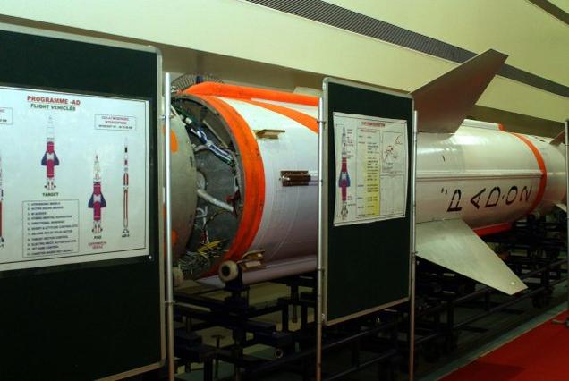 Missile systems on display at an exhibition at Research Centre Imarat, the missle lab at DRDO in Hyderabad