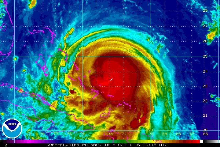 Hurricane Joaquin on Sept. 30 2015NOAA GOES satellite image