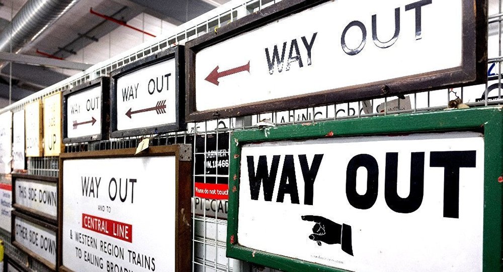 Way Out signs in London tube