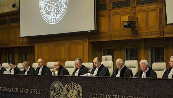 Judges deliver a ruling at the ICC