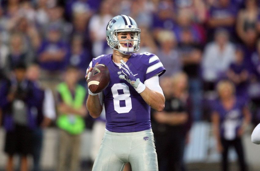 Kansas State quarterback Joe Hubener loses it after fumble vs TCU