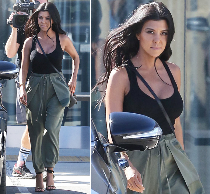 Kourtney Kardashian Is One Busty Babe At The Studio