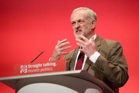 British Labour Party leader Jeremy Corbyn spoke Tuesday at the party’s annual conference in Brighton England