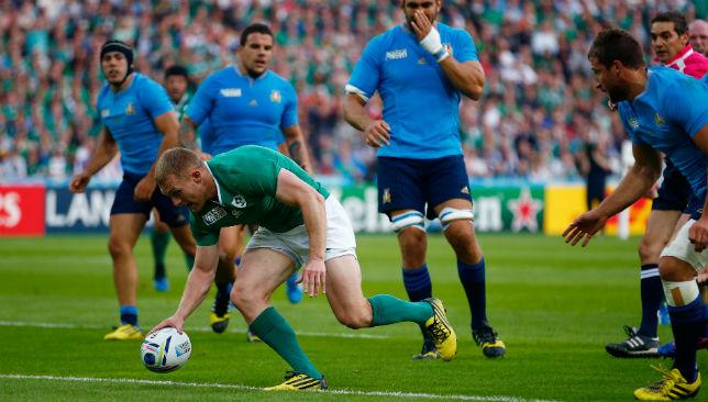 Keith Earls is now Ireland's top try scorer in World Cup history