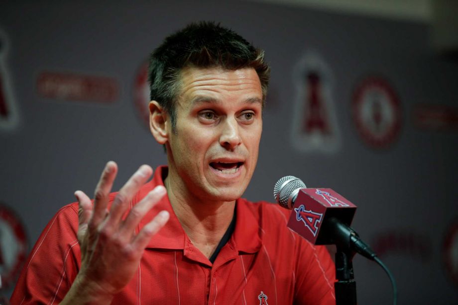 Los Angeles Angels General Manager Jerry Dipoto speaks to reporters during a news conference in Anaheim Calif. The Seattle Mariners have found their new general manager hiring former Angels GM Jerry Dipoto. Seat