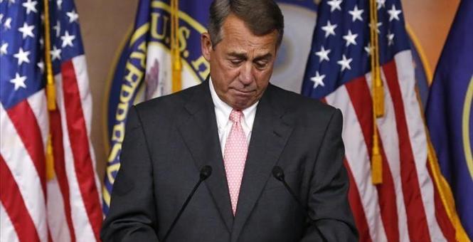 Boehner promises no government shutdown on his leave taking