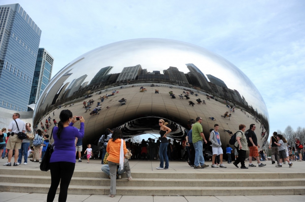 Cloud Gate or'The Bean in Millennium Park is one of the most