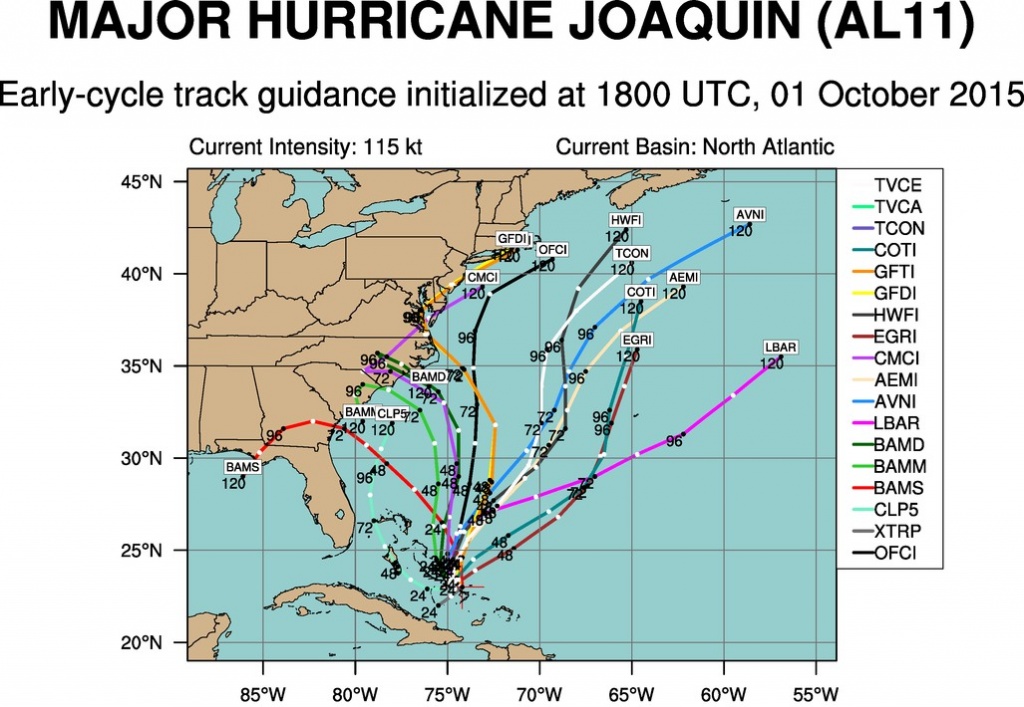 Most track models now keep the core of Joaquin off shore