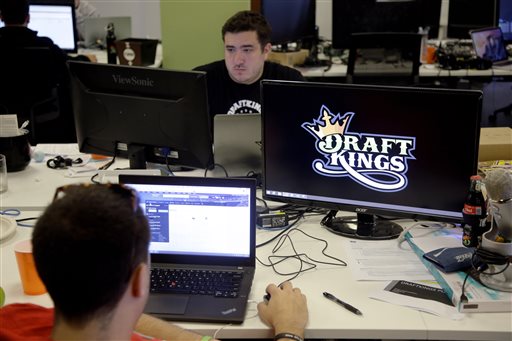 Len Don Diego marketing manager for content at DraftKings a daily fantasy sports company works at his station at the company's offices in Boston. New York's attorney general has sent letters to daily