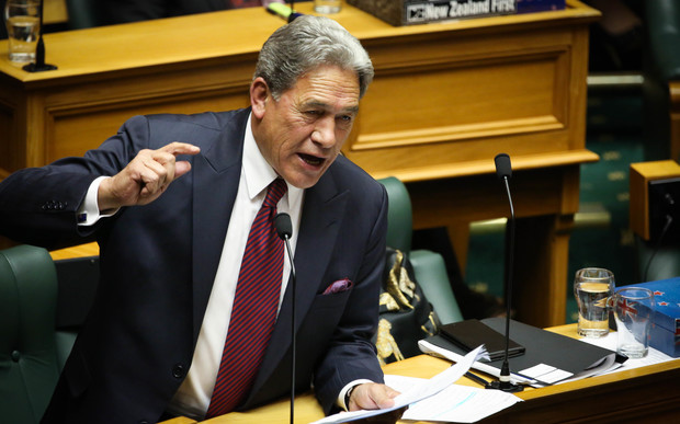 Winston Peters giving his 2015 Budget speech