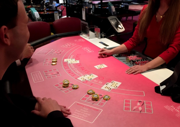 Northampton casino turns blackjack to pinkjack for Breast Cancer Awareness Month