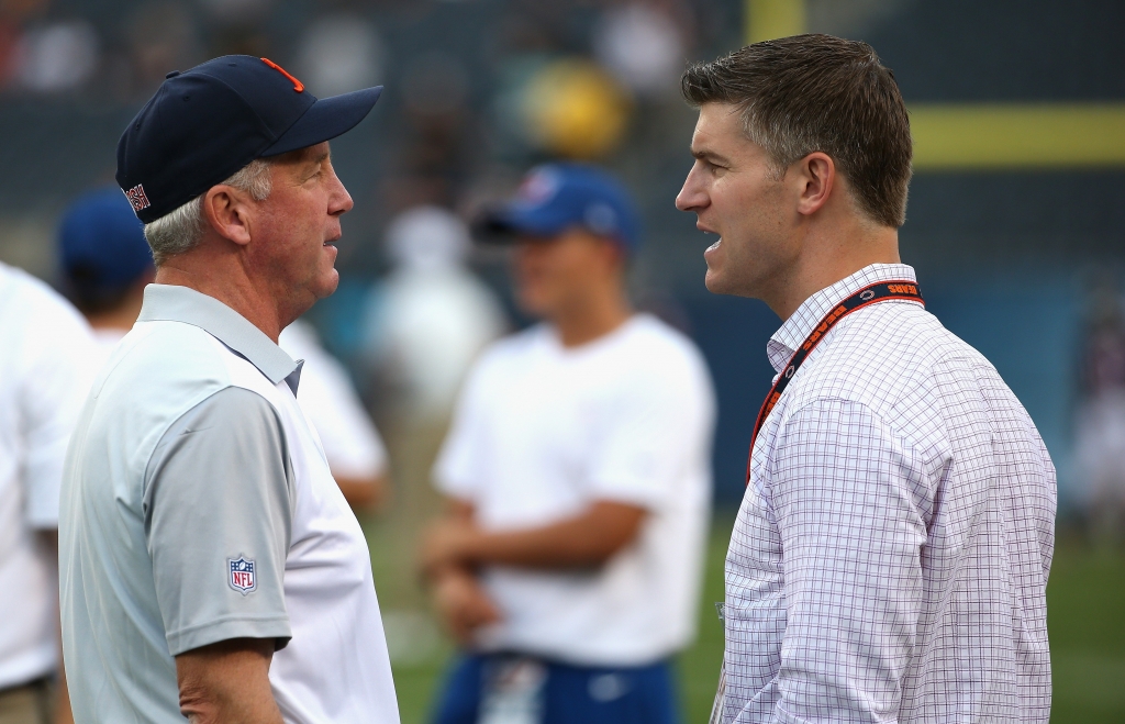 Bears coach John Fox left and general manager Ryan Pace