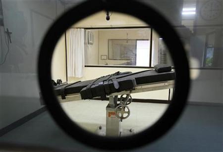 A view of a''lethal injection chamber