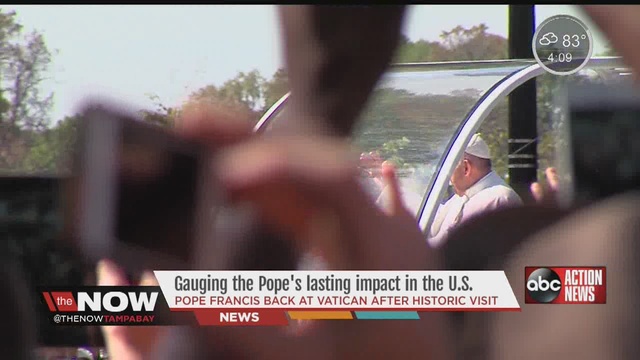 Pope Francis back at the Vatican after whirlwind US tour                      WFTS