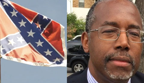 Republican Presidential candidate Ben Carson expresses his views on Confederate flag