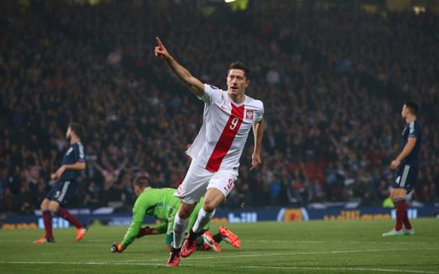 15th UEFA European Championship Qualifying Round. 2016 European Qualifier. Scotland v Poland. Goal Matt Ritchie 11