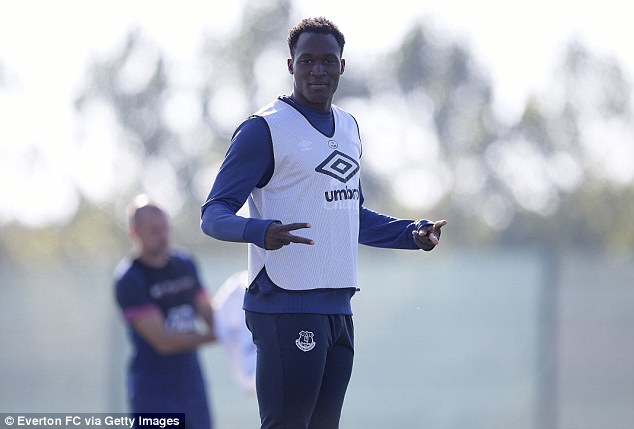 Romelu Lukaku looked in high spirits as he put the final touches to his preparations to face Liverpool on Friday