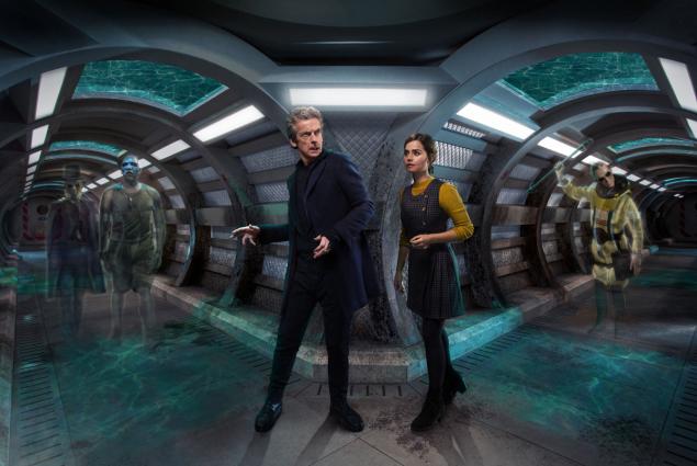 Paul Kaye as Prentis Colin Mc Farlane as Commander Moran Peter Capaldi as the Doctor Jenna Coleman as Clara and Steven Robertson as Pritchard