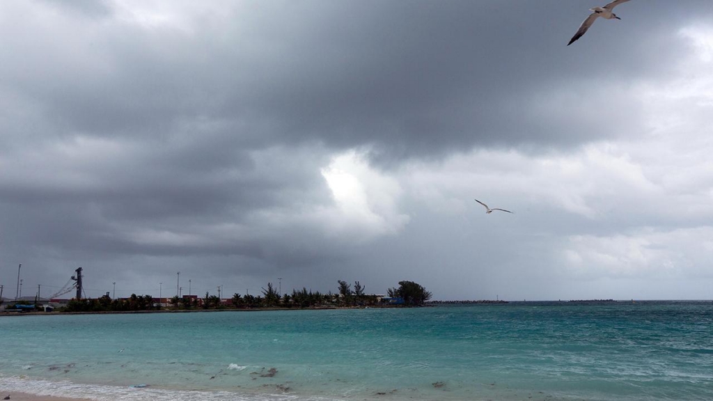 Skies begin to darken as Hurricane Joaquin passes through the region seen from Nassau Bahamas early Friday Oct. 2 2015