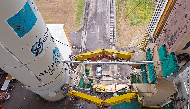 Sky Muster on its launch pad in French Guiana