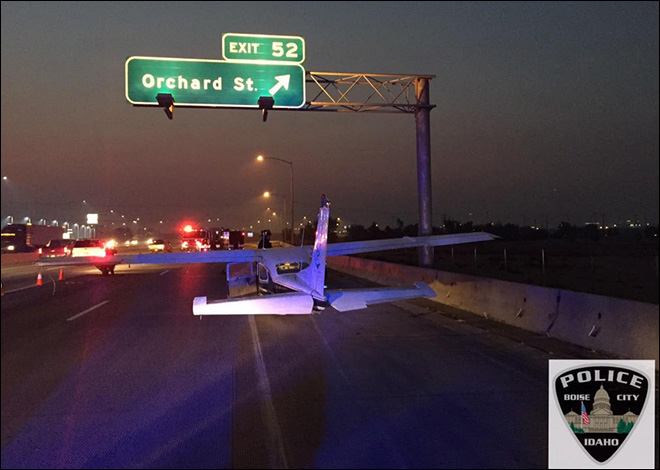 Small plane lands on Boise freeway during morning rush hour