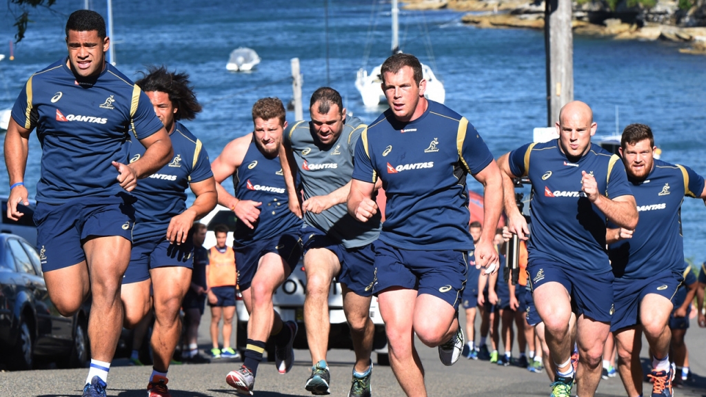 The Wallabies have played AC  DC at full volume at the captain s run ahead of their England clash