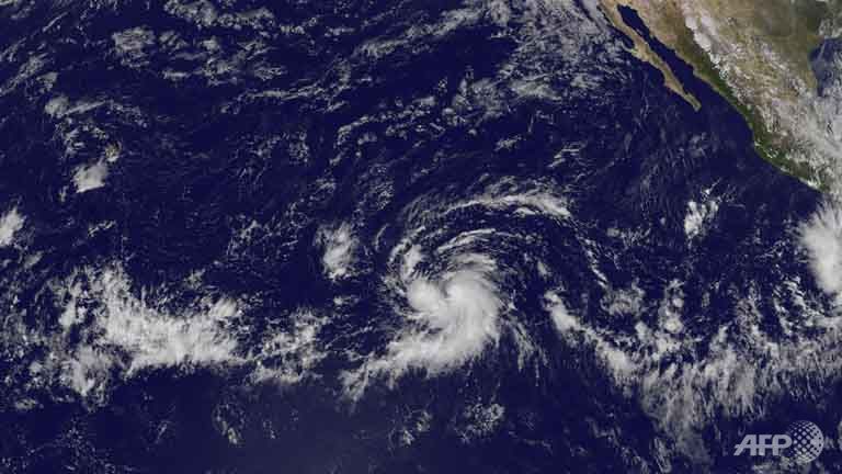 Tropical Storm Olaf in the eastern Pacific far from land and could become a hurricane on Oct 18 2015 US forecasters said