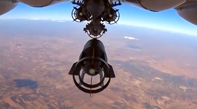 A video image from footage made available on the Russian Defence Ministry's official website