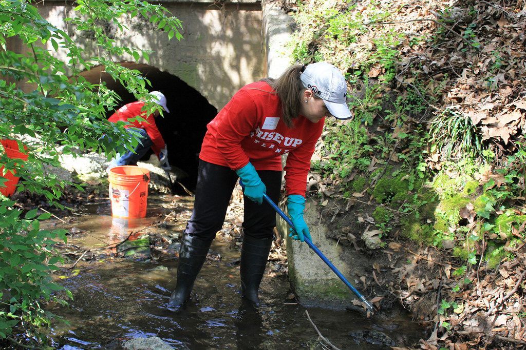 Volunteers cleaned up Proctor Creek last spring as part of the creation of Lindsay Street Park