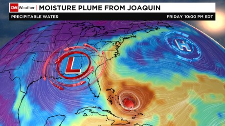 While Hurricane Joaquin is predicted to miss the U.S. water connected to the storm is feeding torrential rain on the East Coast