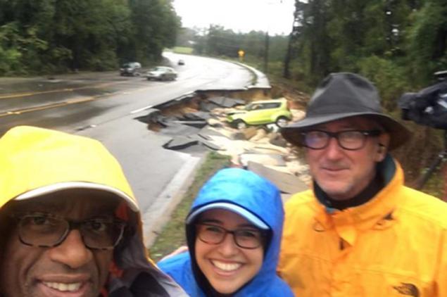 Al Roker apologized after tweeting this happy selfie during the historic flooding in South Carolina over the weekend