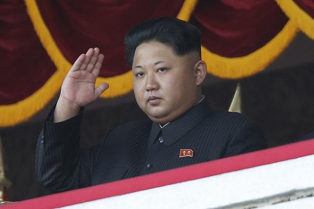 Kim Jong Un enjoyed the parade which followed a rabble-rousing speech
Maye-E Wong