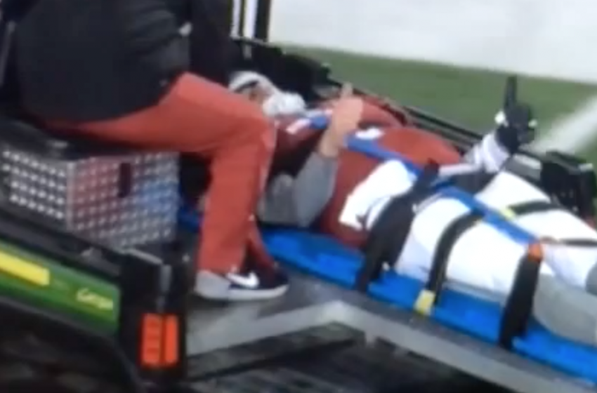 Washington State quarterback Luke Falk carted off field with head injury