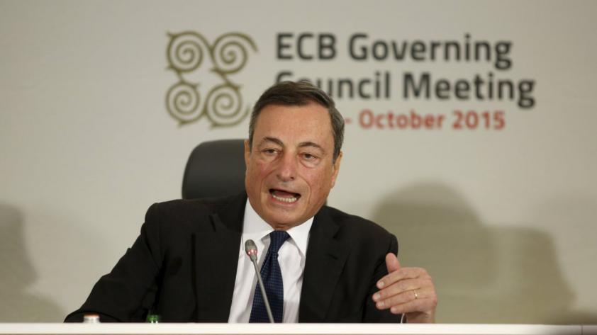 European Central Bank President Mario Draghi addresses a news conference after a meeting of the ECB Governing Council in Malta