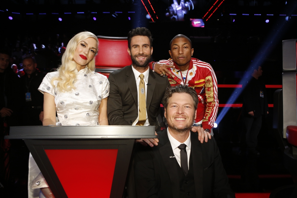 Gwen adam pharrell blake the voice