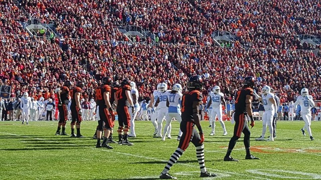 Neesey Payne  WDBJ7     
            In coach Frank Beamer's last home game as coach of Virginia Tech the Hokies hosted North Carolina on Nov. 21 2015