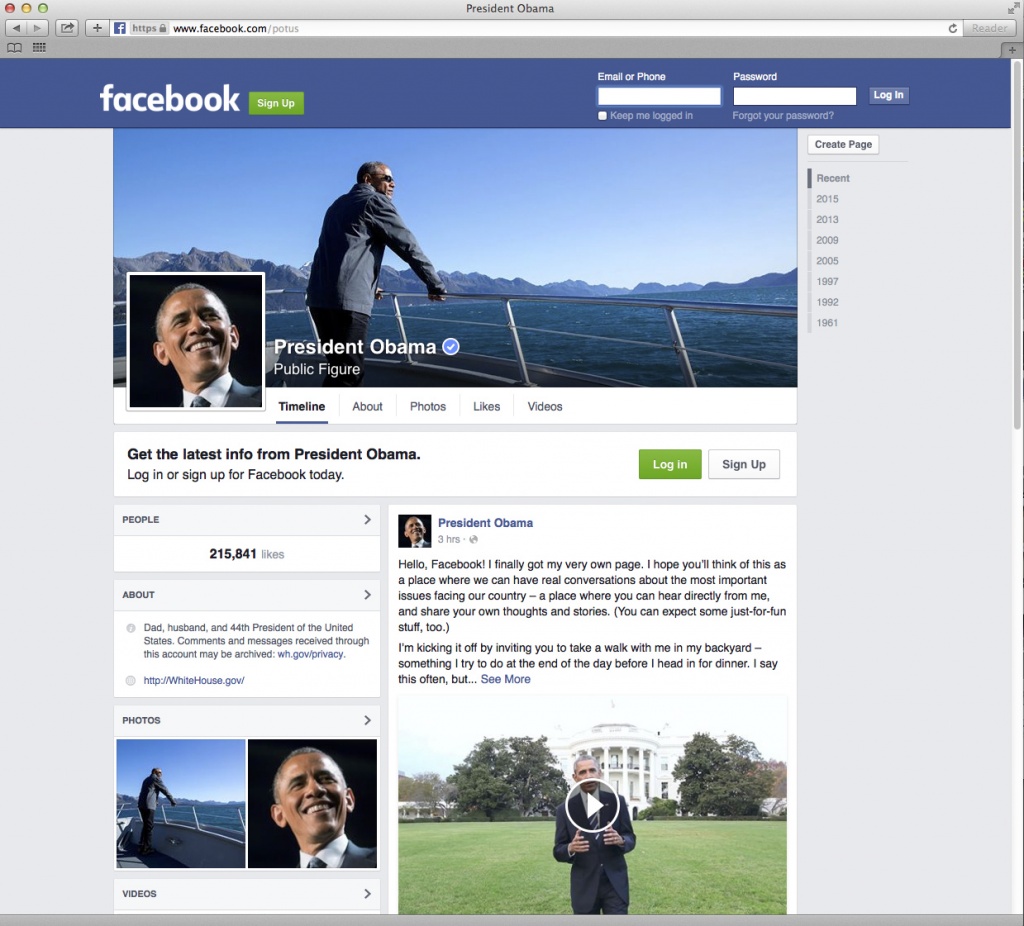 Now you can like President Obama on Facebook