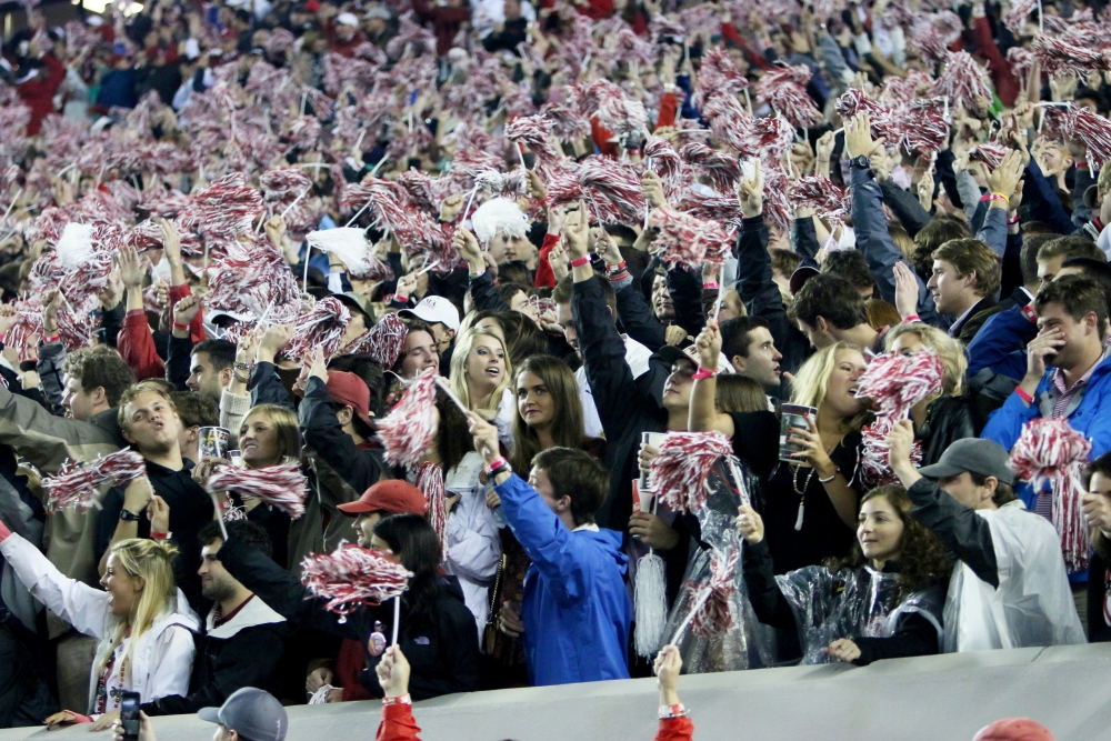 Alabama Crimson White Fans cheer on the Crimson Tide during last week's LSU game. CW | Layton Dudley